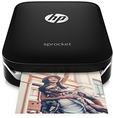 HP Sprocket Portable Photo Printer, Print Social Media Photos on 2x3 Sticky-Backed Paper - Black (X7N08A)