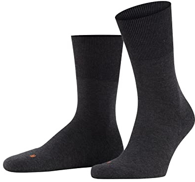 FALKE Unisex Run U So Cotton Plain 1 Pair Socks, Grey Dark 3970, 8-9