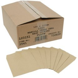 Box of 1000 - Manilla Wage Envelopes 108 x 102mm Self Seal 90gsm - (548057)