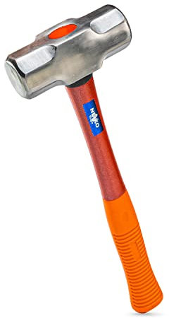 NEIKO 02867A Vorschlaghammer aus Fiberglas, 1,5 kg, robust, geschmiedeter Stahl, Gummigriff, hochglanzpolierter Kopf