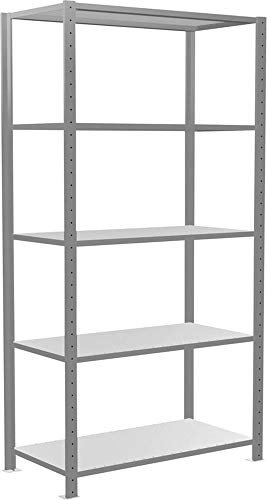 SCHULTE Lagertechnik Grundregal, Fachbodenregal Stecksystem MULTIplus150-Set, 200 x 100 x 60 cm (HxBxT), 4 Fachböden, Kreuzstrebe, verzinkt