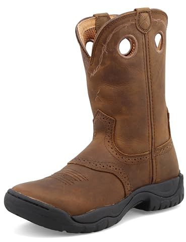 Twisted X Women's 9 All Around Work Boot, Round Toe, Distressed Saddle & Distressed, 8.5 M