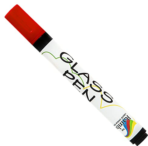 Glass Pen Window Marker: Liquid Chalk Pens for Glass, Whiteboard Markers with Washable Paint - Graduation, Car Windows, Mirror Pen, Storefront, Wedding, Parade, Party & Holiday (Red, Fine Tip)