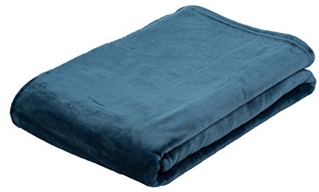 Gözze - Wohn- und Kuscheldecke, Memphis, Hohes Stoffgewicht 300 g/m², 150 x 200 cm - Marineblau