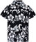 V.H.O. Funky Hawaiihemd, Kurzarm, Hibiskus, Schwarz, 3XL