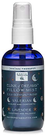 Earth Therapeutics Elixir of Dreams Pillow Mist – Natural Mist with Therapeutic Essences of Valerian Root & Lavender – Natural Relaxation Aid