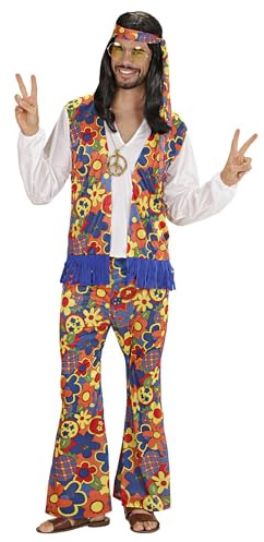 W WIDMANN MILANO Party Fashion - Costume hippie homme, Flower Power, carnaval, soirée à thème