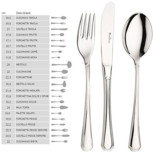 PINTINOX 12 Pezzi Forchetta per Pesce posata in Acciaio Inox 18/10 - Spessore mm 2,5 Made in Italy Modello America