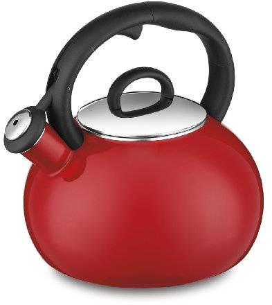 Cuisinart Aura Enamel-on-Steel Stovetop Teakettle, Red