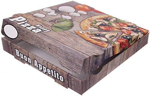 TOP Marques Collectibles 100 Pizzakartons Pizzaboxen braun NYC New York 4,2cm hoch Piccante Verschiedene Größen zur Auswahl (32x32x4.2cm)