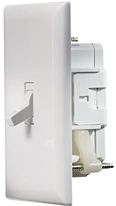 RV Designer S821, Self Contained Wall Switch with Cover Plate, White, AC Electrical