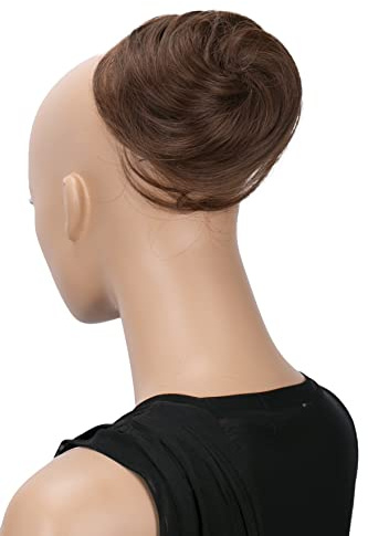 CAISHA Chignon Posticcio Treccia Hepburn-Bun Capelli Elastici Updo Marrone Chiaro DC1