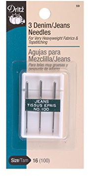 Dritz Machine Needles for Denim & Jeans, Size 16/100, 3 Count
