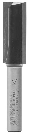 ENT 10980 rak fräs Skaft (S) 8 mm, Diameter (D) 14 mm, NL 30 mm, SL 32 mm, GL 62 mm, med Hårdmetall centrumspets