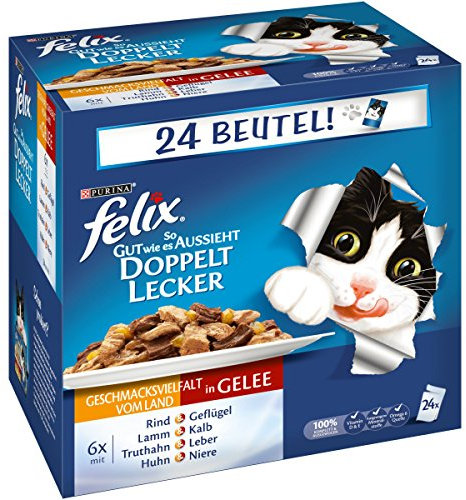 Felix So gut wie es aussieht, Katzennassfutter I Adult I 4er Pack (4 x 24 x 100 g)