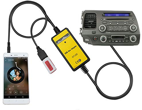 Yomikoo AUX Cord, Car Audio USB AUX Input Adapter Stereo CD Changer Compatible with Honda Accord 2003-2011/City 2002-2011/CRV 2005-2011/Civic 2006-2011/Odyssey 2005-2011