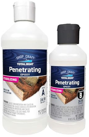 TotalBoat Clear Penetrating Epoxy Wood Sealer Stabilizer for Rot Repair and Restoration (1.5 Pint, Traditional)