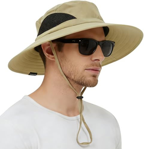 EINSKEY Wide Brim Sun Hat, UPF 50+ UV Protection Waterproof Packable Bucket Hat for Men & Women, Fishing Hiking Beach Garden