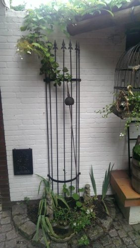 KUHEIGA Rankhilfe Höhe 180cm Blumenwand 10mm Eisen Rankgerüst Schwarz