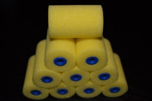 10 x 5cm Schaumwalzen fein gelb, gerade,Lackierwalze,Lackrolle,Lackroller,Laminierwalze,Farbroller