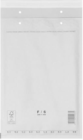 verpacking Luftpolstertaschen Versandtaschen Luftpolsterumschlag F6, Innenmaß 210 x 340 mm (Außenmaß 240 x 350 mm) Weiß Polsterumschläge selbstklebend geeignet für DIN A4+ (200 Stück)