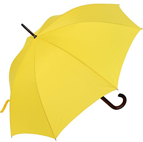 RS-Regenschirm Holzstock groß stabil für Damen und Herren mit Automatik- gelb