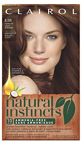 Clairol Natural Instincts Semi-Permanent Hair Dye, 6.5 Light Auburn Hair Color, 1 Count