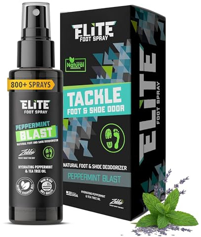 Elite Sportz Shoe Deodorizer (800+ Sprays) - Foot Spray and Shoe Odor Eliminator - No More Smelly Shoes or Stinky Feet with our Peppermint Shoe Freshener - Small Gift for Men & Women