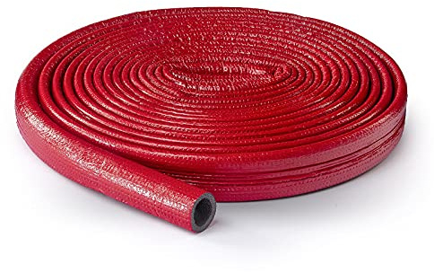 ROHRISOLIERUNG – 10 m Rolle – Ø 22 mm – 6 mm Isolierstärk – Rot – PE-Schaum – Isolierschlauch Rohr Isolierung Heizungsrohr Schlauch Rohrdämmung Warmwasserleitung Heizung