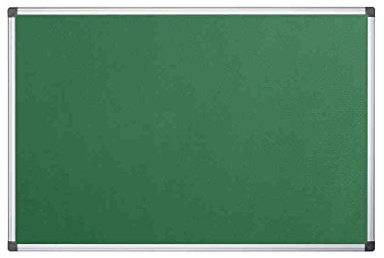Bi-Office Pannello In Feltro Maya Con Cornice In Alluminio, Bacheca Con Superficie Di Feltro Liscia Verde, 60 x 45 cm