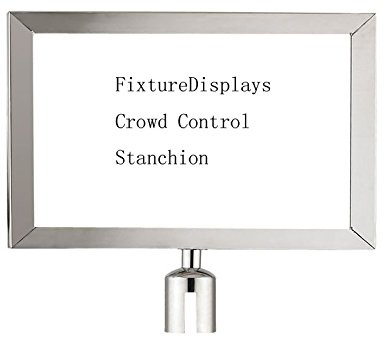 FixtureDisplays® Crowd Control Stanchion Queue Barrier Post Sign Holder 11X8.5 Landscape Horizontal Work with Our 2.5 Poles 12004-6 12004-6