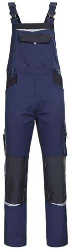 Stenso Salopette da Lavoro da Uomo Prisma con Tasche multifunzionali e per Ginocchiere - Blu Navy con Elastan EU62