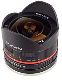 Samyang 8 mm F2.8 UMC Fisheye II Objektiv für Sony E-Mount (NEX) Kameras (SY8MBK28-E)