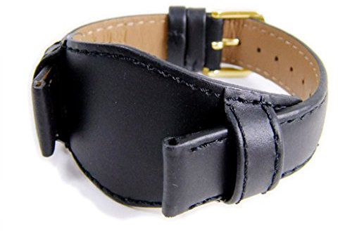 Minott Uhrenarmband Kalbsleder Band mit Unterlage Schwarz 22286G, Stegbreite:16mm