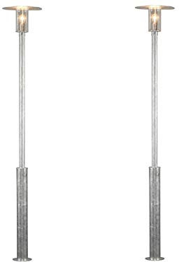 Konstsmide 2er Set Mastleuchte/Außenstehleuchte MODE, bruchsicher, Straßenbeleuchtung, 663-320
