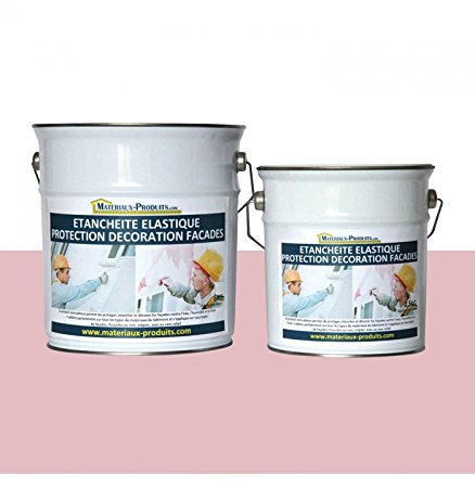 MATPRO - Peinture Étanche & Élastique pour Protection de Façade - pour Mortiers, Briques, Crépis, Fissurés ou Non, Avec ou Sans Relief - Rose Clair - 6Kg