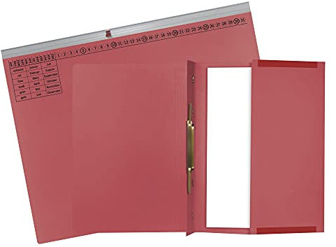 Exacompta 370103B 25er Pack Premium Kanzlei Hängehefter Exaflex Linksheftung, aus extra starkem Recycling Karton mit dehnbarer Tasche für Büro Kanzlei und Anwälte Blauer Engel Rot