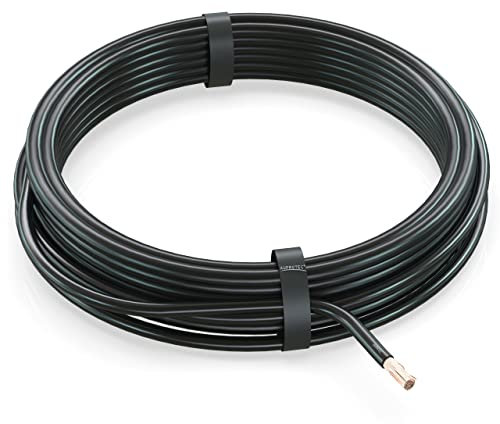 AUPROTEC Câble unipolaire 0,75 mm² FLRY-B Fil Électrique en Anneau: 5m, Noir