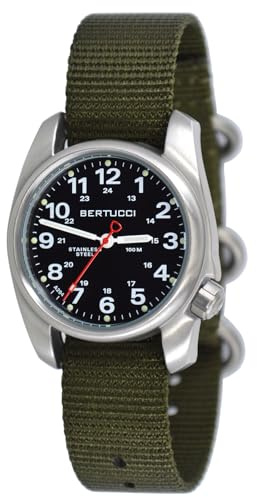 BERTUCCI A-1S Field Watch, Black - Defender Olive Nylon, One Size, Casual