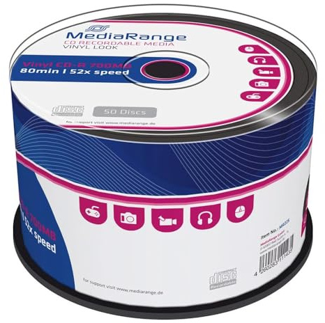 MediaRange CD-R 700 MB CD-R 700 MB 50pièce (s) – CD-RW Vierges (CD-R, 700 MB, 50 pièce (s), 120 mm, 80 Min, 52 x)