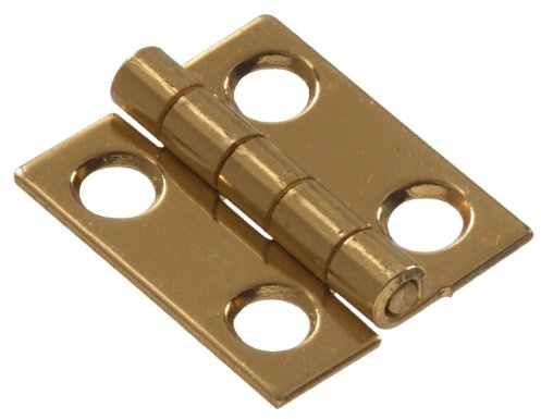 The Hillman Group 851185 3/4-Inch x 5/8-Inch Solid Brass Narrow Hinge, Bright, Brass Finish