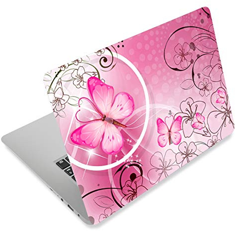 Pink Butterfly11.6 13 13.3 14 15 15.6 inches Netbook Laptop Skin Sticker Reusable Protector Cover Decal FY-NEK-009