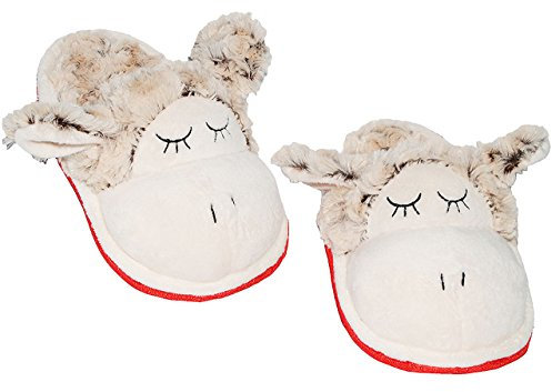 alles-meine.de GmbH Hausschuh/Pantoffel - lustiges Schaf - Größe 41-42 - 43 - Plüschhausschuh - super weich Tier Tiere - für Kinder & Erwachsene - Tierhausschuhe - Haussc..