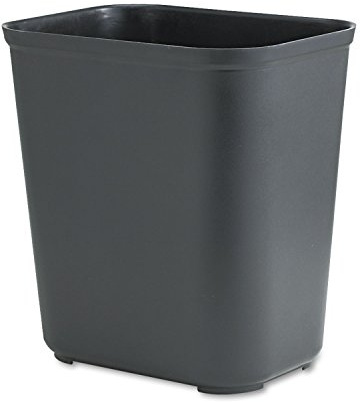 Rubbermaid Commercial Products Fire Resistant Wastebasket 7GAL/28 QT, Black, for Hospitals/Schools/Hotels/Offices