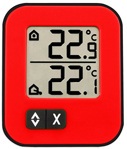 TFA Dostmann Moxx Digitales Innen-Außen-Thermometer, Anzeige der Innen- und Außentemperatur, Höchst- und Tiefwerte, auch geeignet für Gefriergeräte/Aquarien,L 57 x B 13 (33) x H 69 mm
