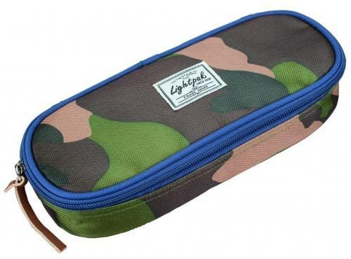 Lightpak 46141 - Schreibgeräteetui WILD Child, Federmappe in Camouflage blau, Stiftetui aus Polyester, Federmäppchen mit großem Hauptfach und 4 elastischen Bändern, Stifteetui ca. 9,5 × 23,5 × 5 cm
