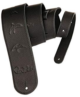PRS PS-ACC-3119 Glattleder Gitarrengurt mit geprägten PRS-Birds, schwarz