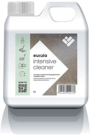 eukula intensive cleaner 1 L für Parkett & Kork | Grundreiniger löst hartnäckigen Schmutz von versiegelten, geölten, gewachsten Böden | Holzboden Reiniger | Parkett Reinigung