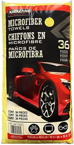 Kirkland Signature 713160 Ultra Plush Microfiber Towels 36 Pack, Yellow, H 40.6 x W 40.6 cm