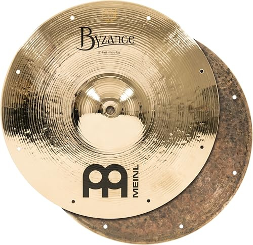 Meinl Cymbals Byzance Brillant Thomas Lang Fast Hihat 13 Zoll (Video) Schlagzeug Becken – Paar – (33,02cm) B20 Bronze, Zwei Finishes (B13FH-B)